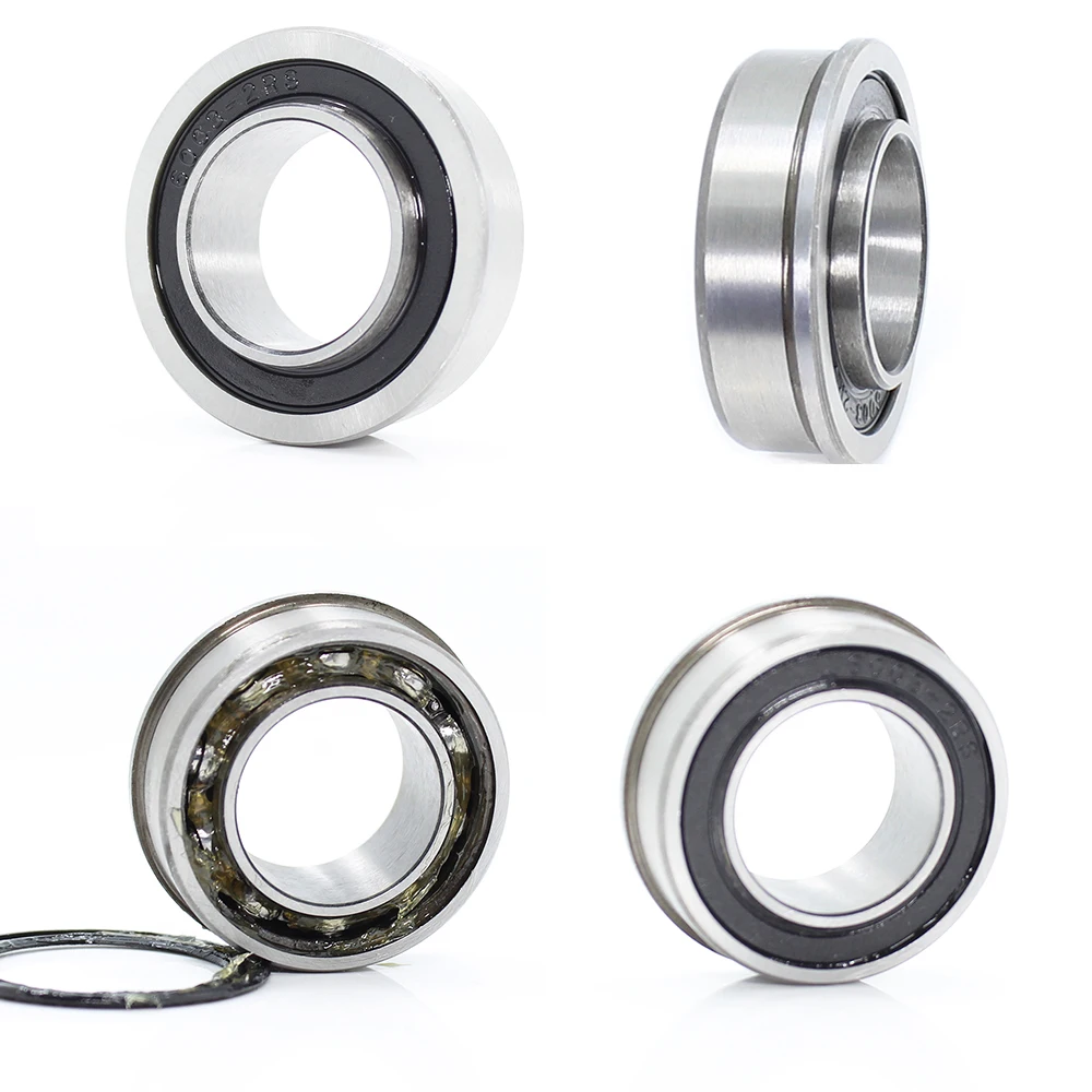 4Pcs F6202 F6202RS Bearing F6202-12.8-2RS 12.8x35x11 mm ABEC-1 Flange Ball Bearings F6202-RS Garden Cart Wheel Bearing