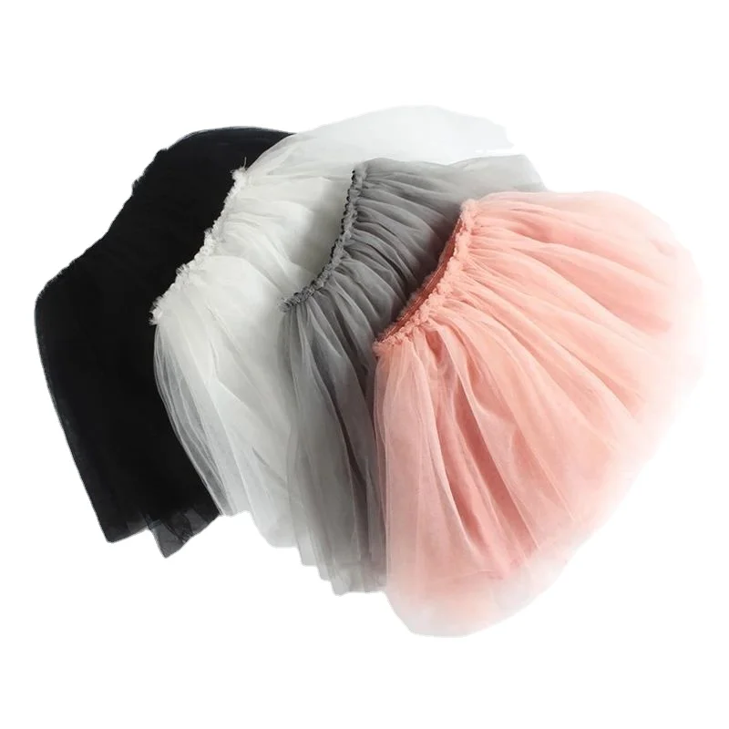 

1-5Yrs Girls Skirts Mesh Tutu Skirt Birthday Party Princess Ball Gown Dance Skirt Fairy 3-Layers Tulle Summer Baby Skort Pink