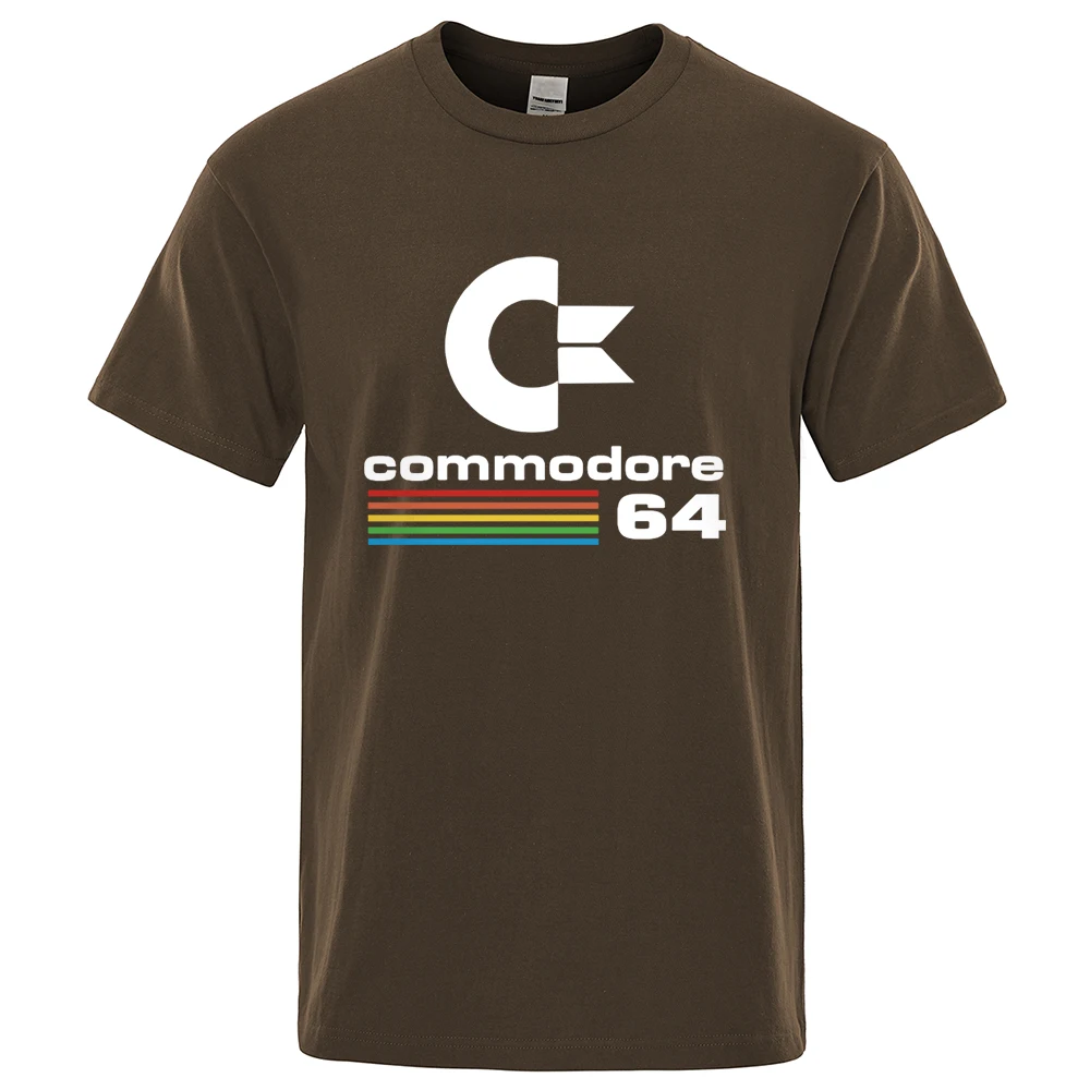 Men T-shirts 2023 Summer Commodore 64 Print T Shirt C64 SID Amiga Retro Cool Design Street Short Sleeve Top Tee Cotton Clothing