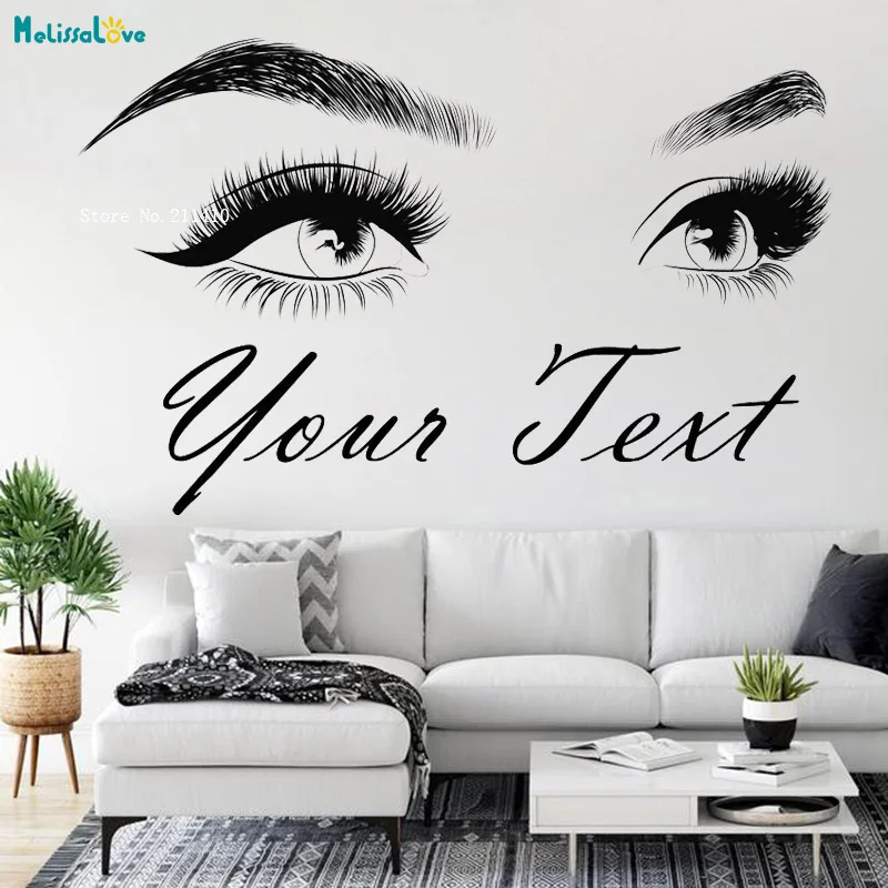 Intellectual Beauty Look Into The Distance Wall Sticker Decals Custom Your Text Beauty Salon Vinyl Poster YT3642