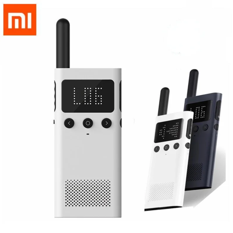 Xiaomi Mijia-Smart Walkie Talkie, 1S com Rádio FM, Alto-falante, Standby, Smart Phone APP, Compartilhamento de Localização, Fast Team Talk, 95%, Novo