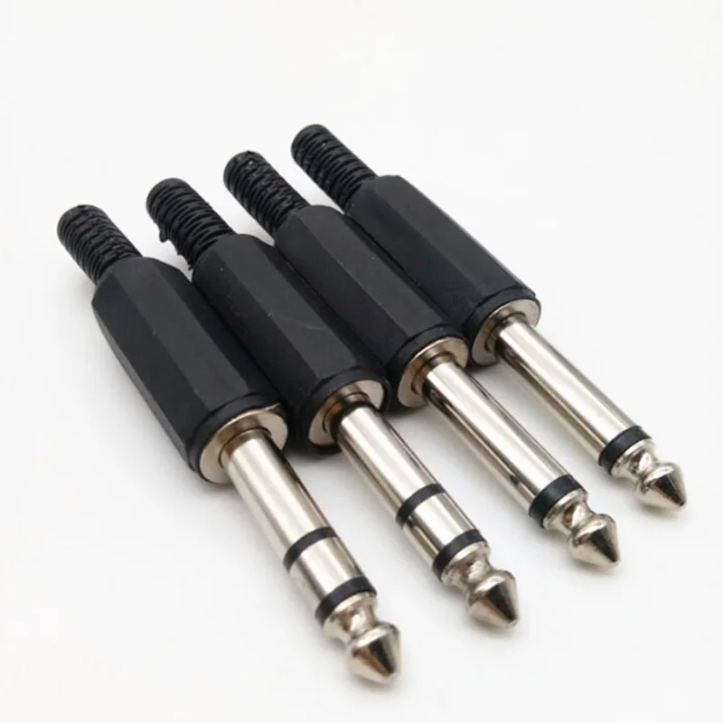 6.35mm 더블 채널 오디오 잭 플러그 헤드폰 수 커넥터 5 개, 6.35mm 스테레오 헤드셋 잭 오디오 케이블 연결 단자
