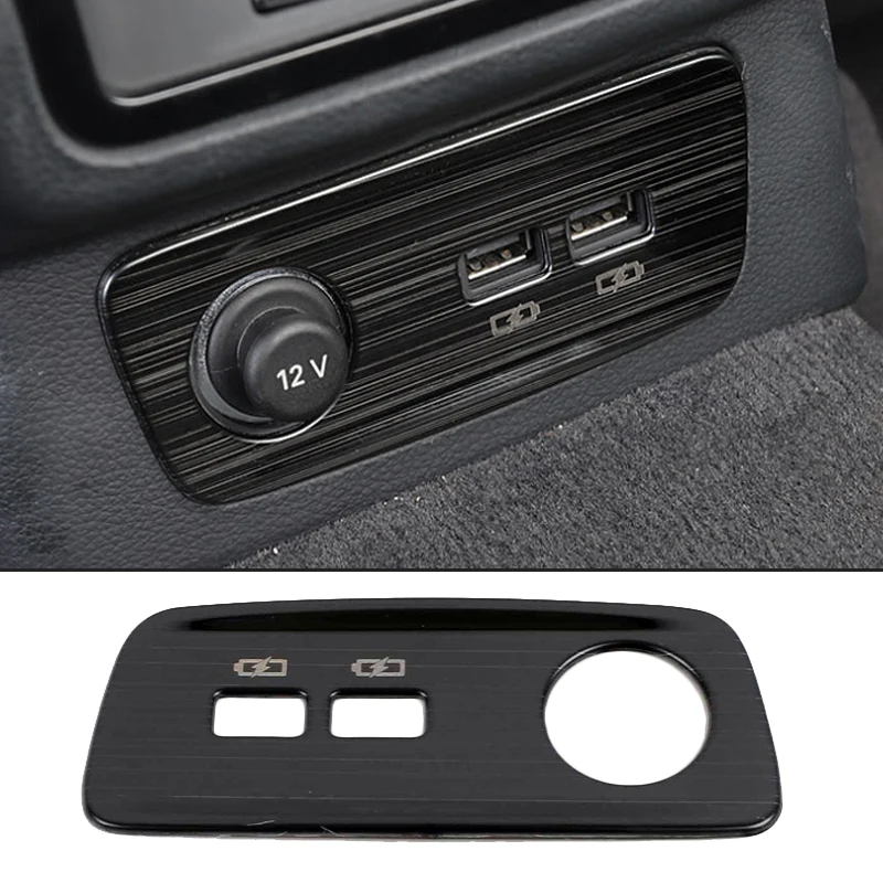 For Audi Q3 F3 2019 2020 Accesorios Car armrest Box Rear Air Conditioner Outlet Frame Cover Trim Interior Mouldings USB Panel