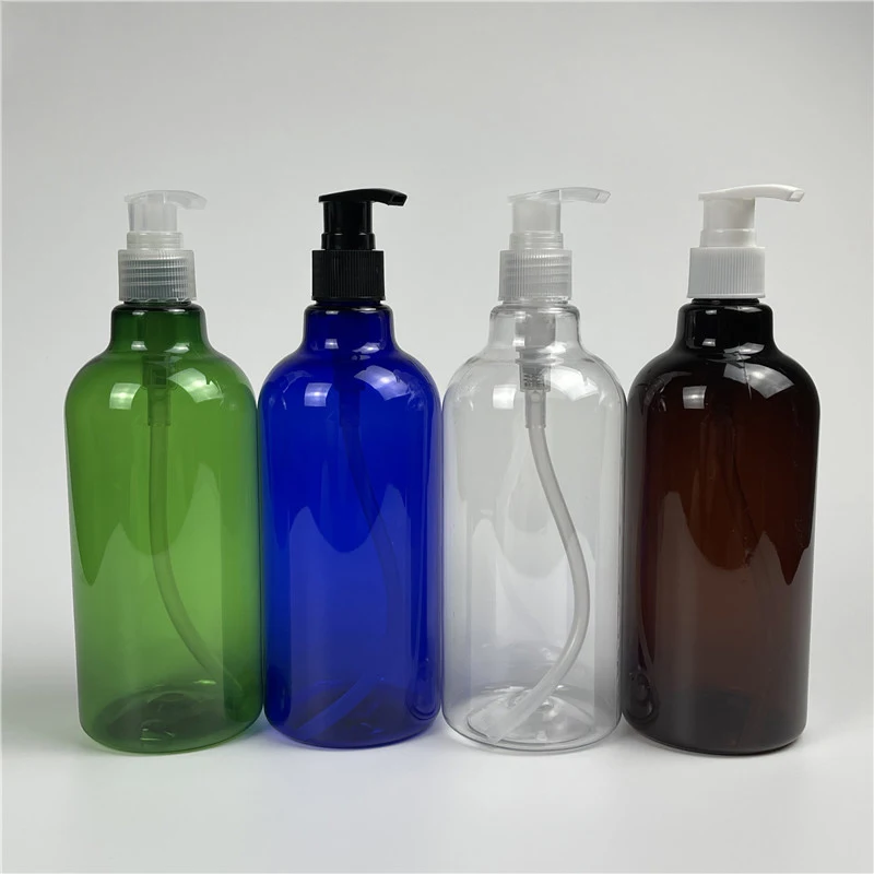 Multicolor 500ML X 12 Empty Screw Emulsion Pump Bottle 500CC Shampoo Shower Gel PET Packing Bottle Cosmetic Containers Dispenser