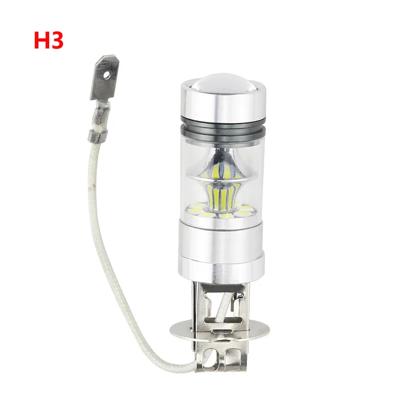 Car LED Fog Light H3 H1 100W 2323 20SMD 6000K White High Power H3 led Bulbs for Fog Lights