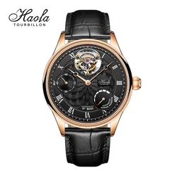 Haofa Skeleton Automatic Tourbillon Watch 12 O'clock Tourbillon Sapphire Men's Mechanical Wristwatch Business rologio uomo 8001