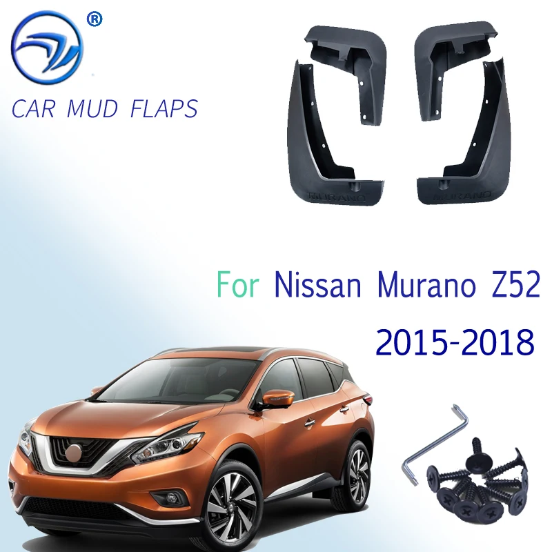 Guardabarros moldeados delanteros y traseros para coche, accesorio para Nissan Murano Z52 2015, 2016-2018, protectores contra salpicaduras, guardabarros, guardabarros