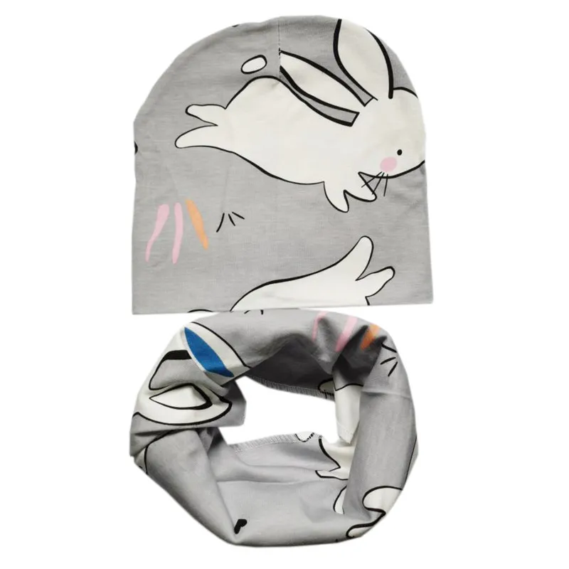 New Winter Children Scarf Hat Sets Cartoon Dinosaur Baby Head Cover Spring Warm Neck Collar Kids Beanies Set Cotton Children Hat