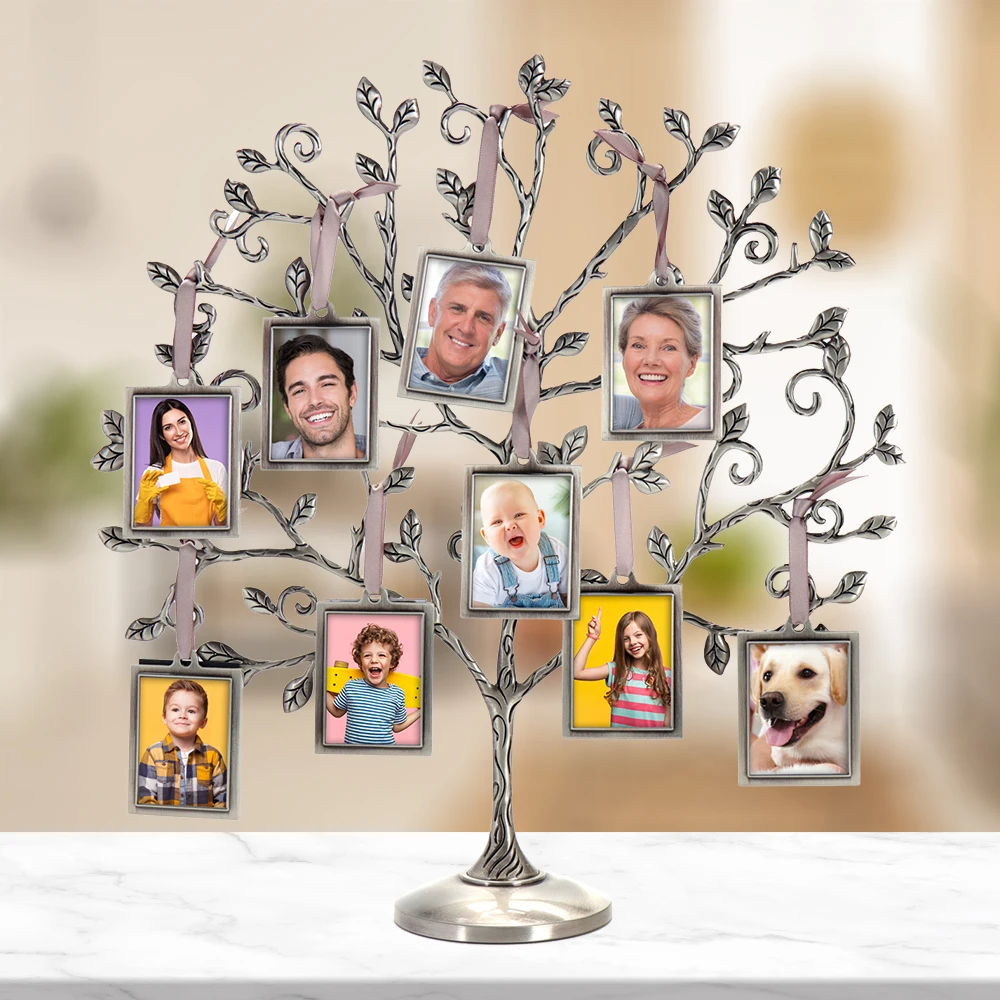 Family Tree Picture Frame Hold 9 Hanging Photos For Anniversary Mother Father Day Christmas Gifts