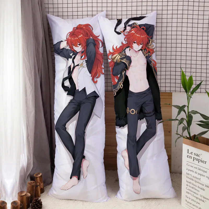 Genshin Impact Mondstadt Diluc Hugging Body pillow cover case Bedding covers Dakimakura