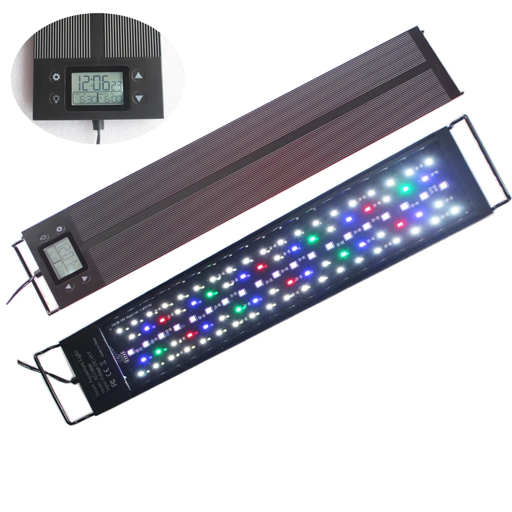 Full Spectrum LED Aquarium Lighting 18W 24W Programmable LED Aquarium Lamp Sunrise Sunset RGB Moonlight for Freshwater Fish Tank