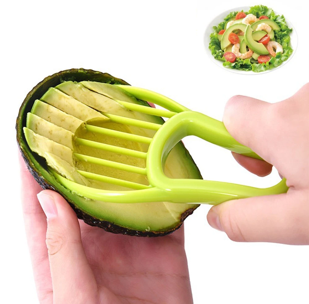 3-in-1 Avocado Slicer Shea Corer Butter Fruit Peeler Cutter Pulp Separator Plastic Knife Kitchen Vegetable Tools Home Accessory