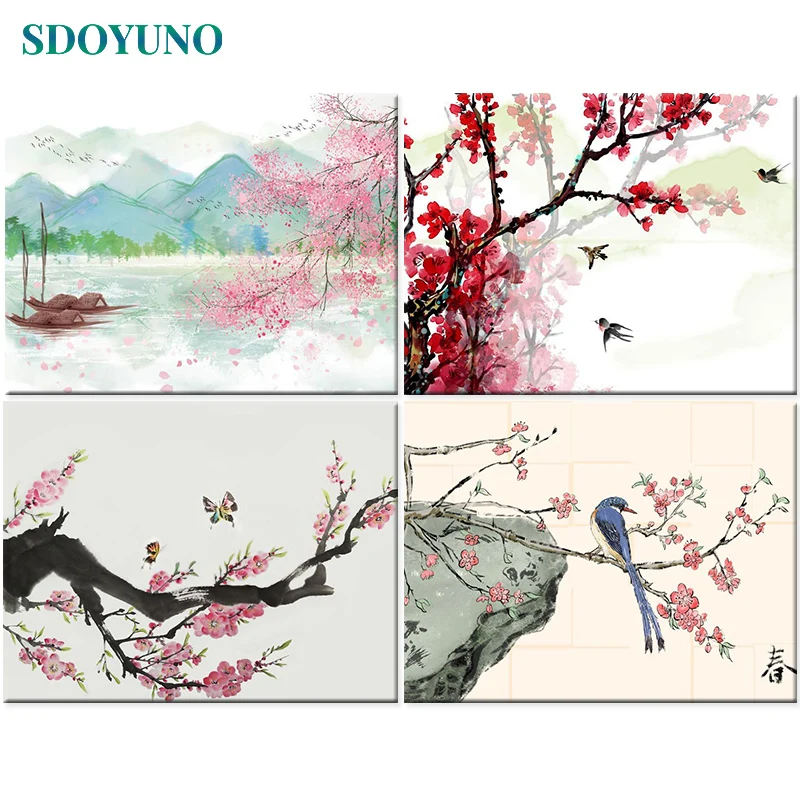 

SDOYUNO 60x75cm Oil Paint By Numbers Scenery Frameless DIY Painting By Numbers On Canvas Animals Digital Hand Painting Decor