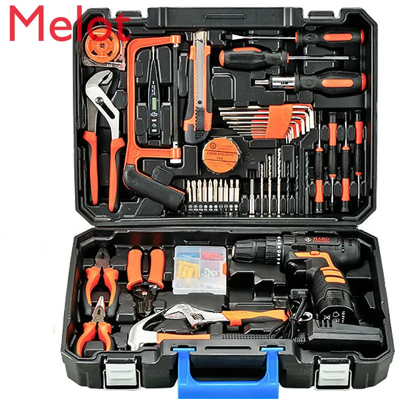 Daily Household Electric Drill Hand Tool Set Hardware Electrician Special Maintenance Multifunctional Toolbox Woodworking