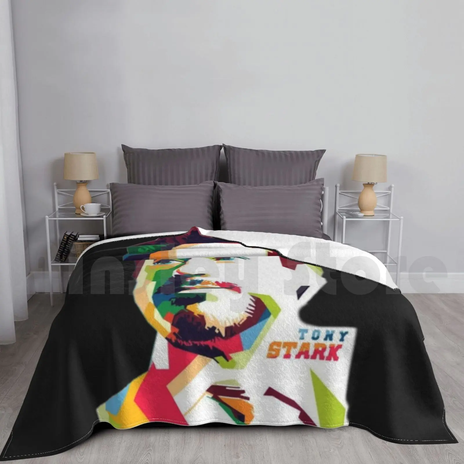 

Tony Stark Art Blanket Fashion Custom Tony Stark Arc Reactor Superhero Robert Downey Jr Stark Industry Hero