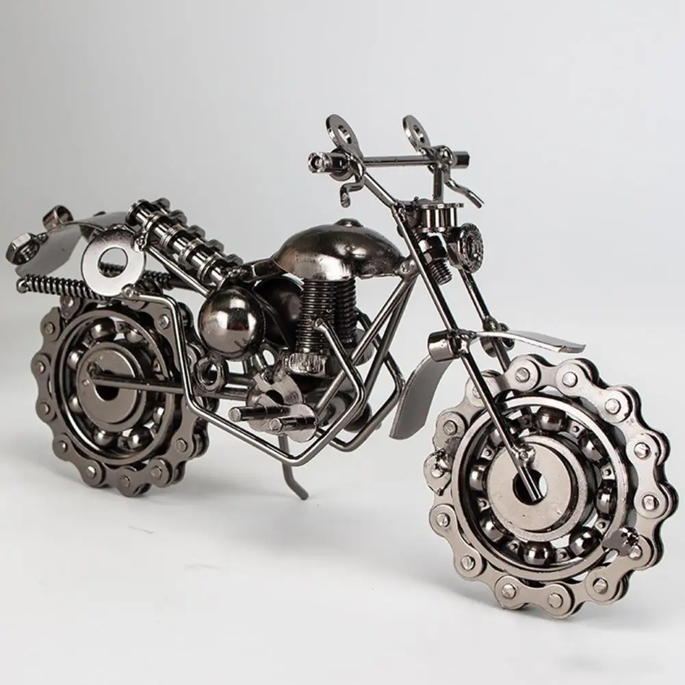 

Collectable Motorcycle Art Sculpture Anti-oxidation Metal Perfect Craft Motorcycle Art Model Retro wrought iron motorcycle model