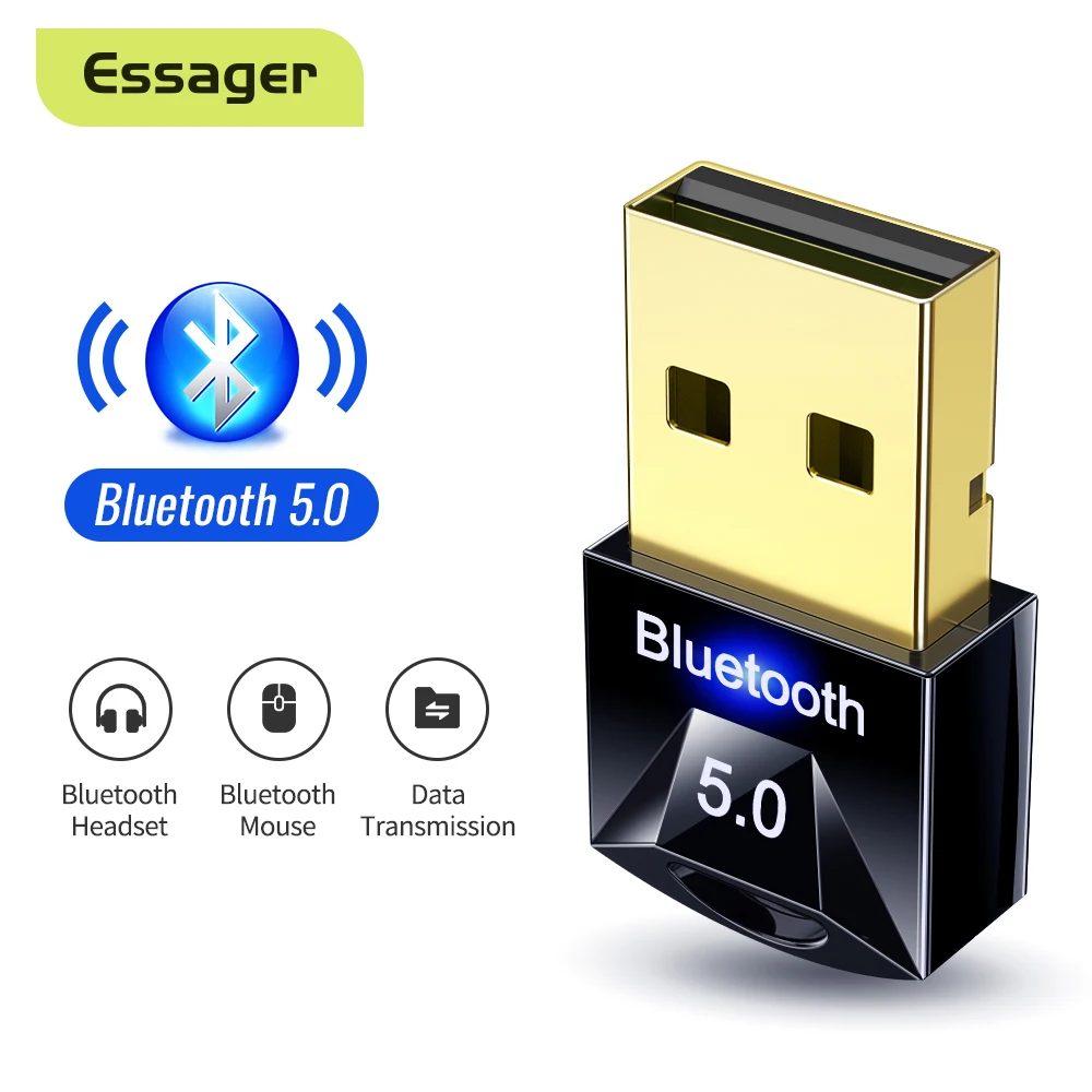 

Адаптер Essager USB Bluetooth 5,0 для ПК, беспроводной мыши, клавиатуры PS4 Aux аудио Bluetooth 5 приемник передатчик