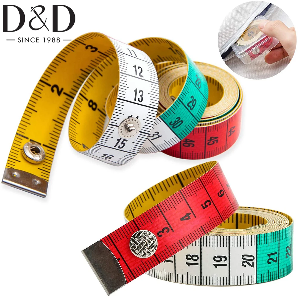 

D&D 60inch/150cm Soft Colour Tape Measure Body Measuring Tape for Body Fabric Sewing Tailor Cloth Knitting Home Craft