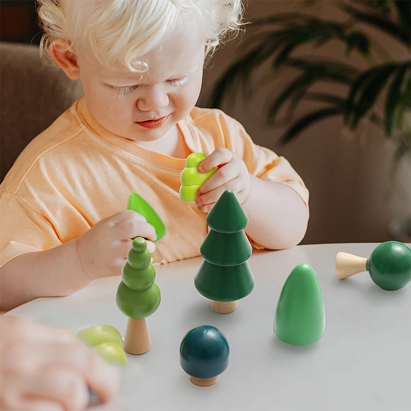 Zabawka dla dziecka drewniane ozdoby na biurko Buiding Nordic bloki układanie zabawek BPA darmowe dziecko Montessori gry edukacyjne zabawki prezenty