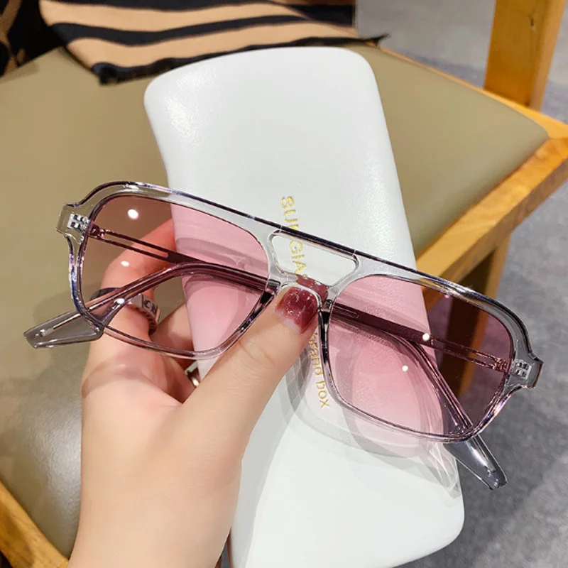 New Square Sunglasses Man Woman Vintage Blue Leopard Sun Glasses Male Female Clear Lens Fashoin Retro Brand Eyeglasses