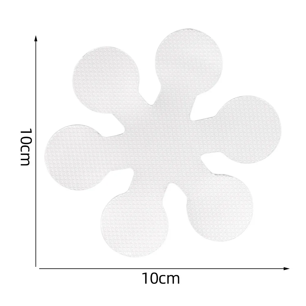 8pcs Practical Non Slip Creative Snowflake Shape Anti-slip Bathtub Stickers Decals Bath Shower Treads for Home Toilet Bathroom