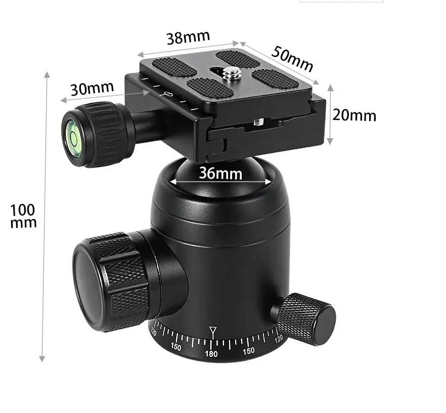 Trépied rotatif à K-36 degrés pour appareil photo, tête de prise de vue panoramique, adaptateur de montage pour dslr, viedo