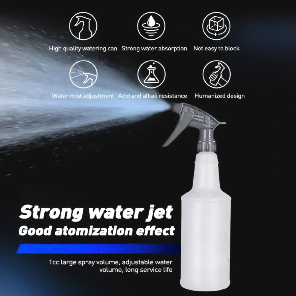 750ML Spray Bottle Durable Acid Resistant Lightweight Empty White Liquid Bottle for Car Washing