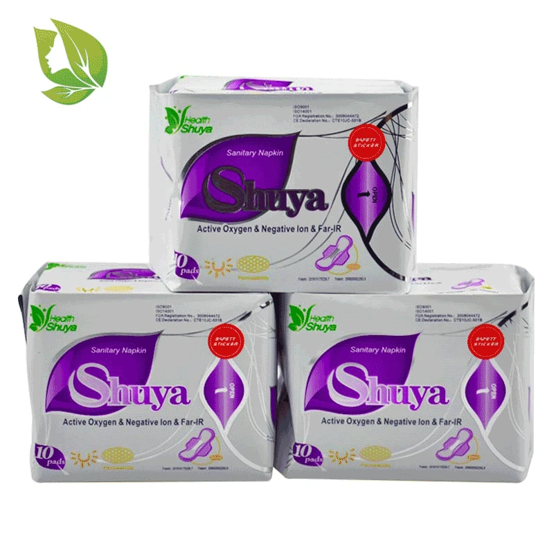 Paquete de 3 compresas menstruales, compresas sanitarias de anión, producto de higiene femenina, compresa sanitaria de algodón, forro de bragas de aniones shuya para la salud, 30 piezas