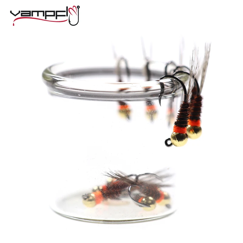 

Vampfly 6pcs Tungsten Bead Head Perdigon Nymphs Fast Sinking Jig Head Pheasant Tail Euro Nymph Trout Grayling Fishing Lure Flies