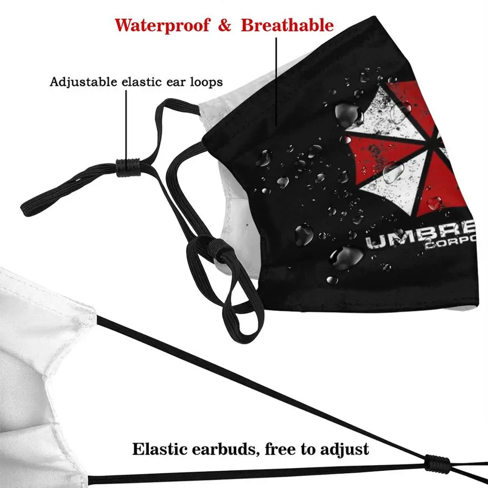 Umbrella Corporation Print Washable Filter Anti Dust Mouth Mask Umbrella Horror Video Game