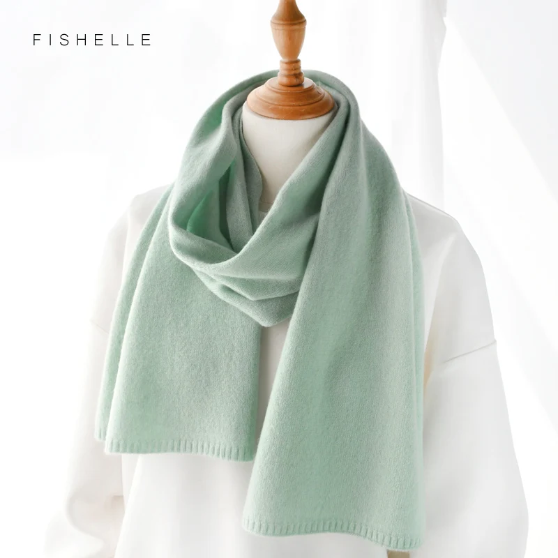 2023 new Mint Green wool scarf women luxury winter warm knitted thin scarves ladies small short scarfs autumn foulard femme