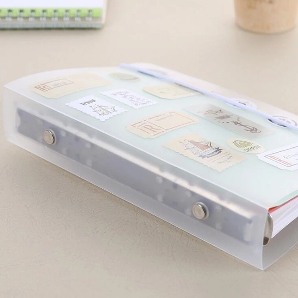 XRHYY A5 A6 B5 A4 Notebook Clip Matte Translucent 6 Hole Notepad Binder Binding Cover Scrapbook Photo Album Office File Folder