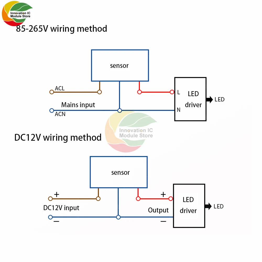 Infrared PIR motion sensor switch Motion detector light switch with LED light Automatic outdoor AC 220V DC 12V pir sensor motion