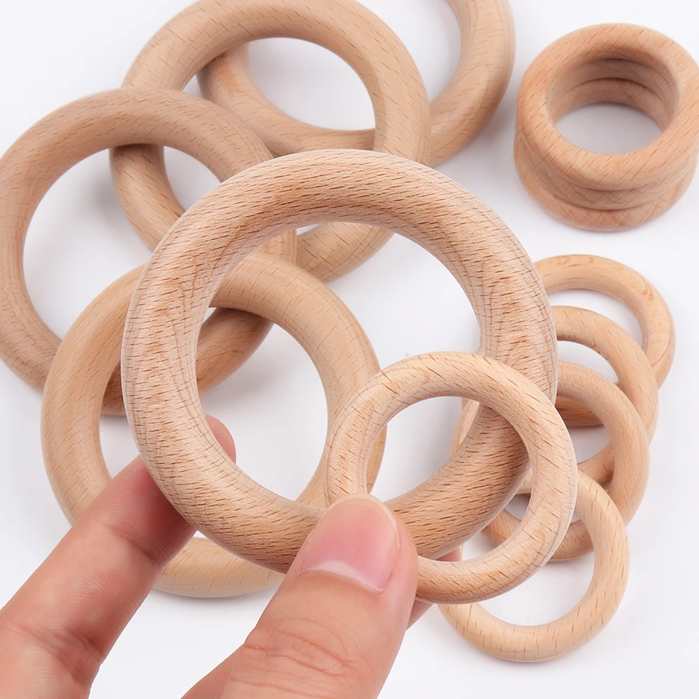 TYRY.HU 5pc Wooden Teether  Hight Quality Natural Beech Wood Materail Safe For Teething Baby Nurse Gift Rattle Accessories