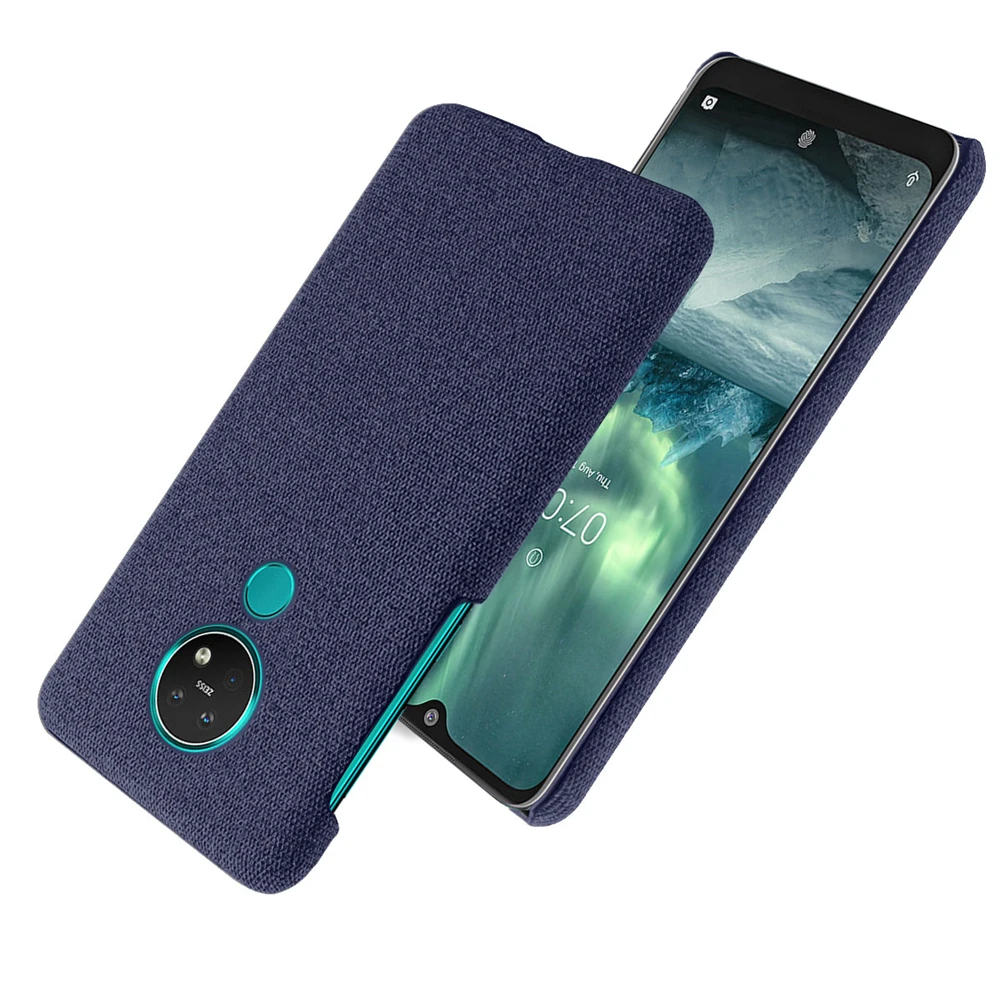 Cloth Leather Cover For Nokia 7.2 8.1 7.1 2.4 3.4 5.3 Slim Retro Cloth Hard PC Phone Case For Nokia 6.2 7 Plus 9 Pureview Funda