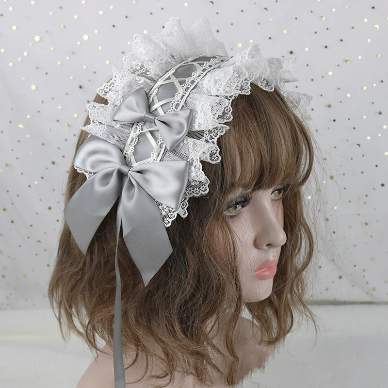 Mooie Zoete Haar Hoepel Anime Meid Cosplay Kawaii Hoofdband Lolita Kant Bloem Hoofddeksels Hand Gemaakt Loli Accessoire