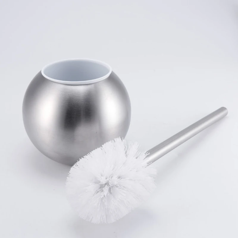 Stainless Steel Toilet Bowl Brush Bathroom Toilet Brush Holder With Base Toilet Brush Set Home Cleaner Brush Nickel S0309