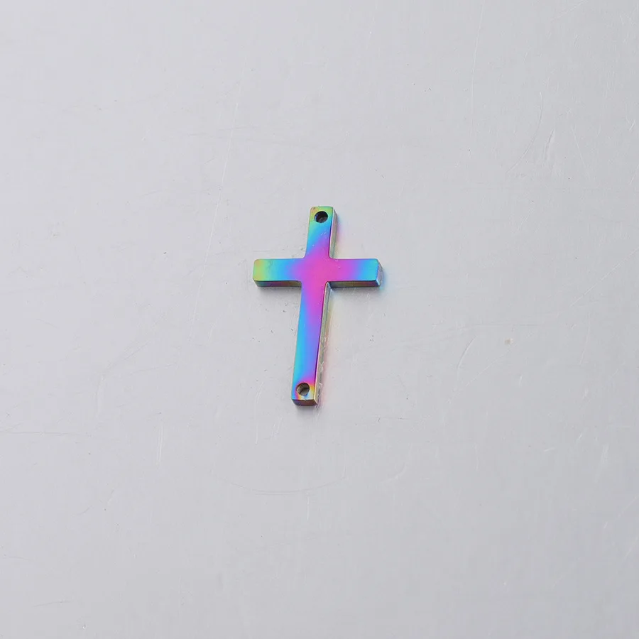 Fnixtar Kleine Cross Charm Spiegel Gepolijst Rvs Christus Cross Bedels Diy Jewerly Craft 11*18Mm 20 stuk/partij