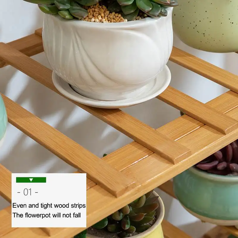 3/4/5 Lapisan Bambu Bunga Rak Plant Stand Multi Bunga Berdiri Rak Bonsai Rak Display Halaman Teras Balkon Bunga berdiri