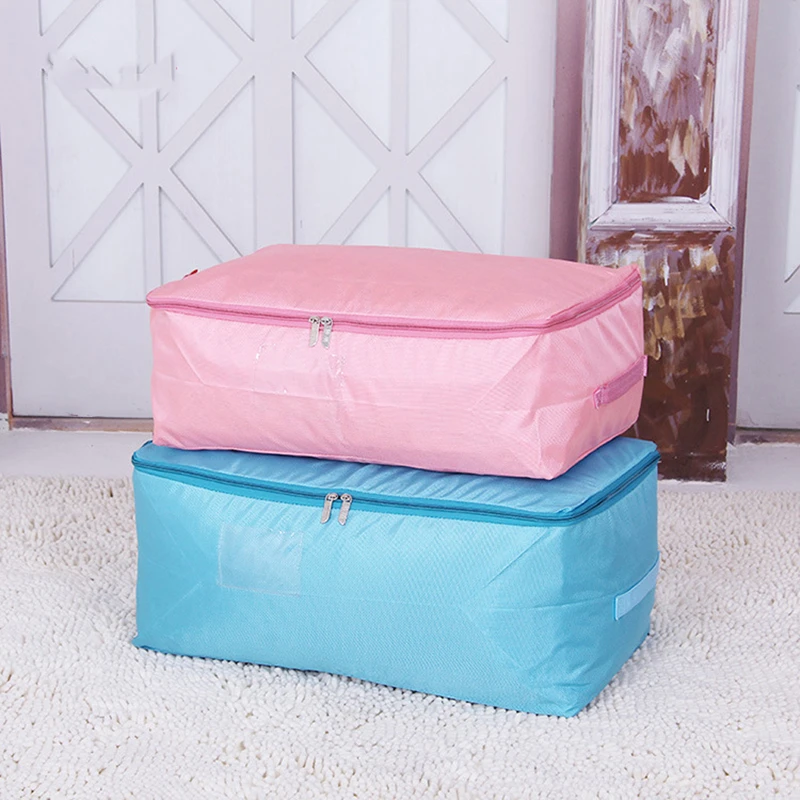 S/M/L/Xl/Xxl Quilt Organizer Candy Color Wardrobe Clothes Finishing Case Wardrobe Dustproof Bedding Oxford Cloth Storage Bags