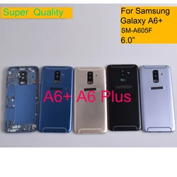 10Pcs/Lot For Samsung Galaxy A6+ A6 Plus SM-A605F Housing Battery Cover Back Cover Case Rear Door A605 Chassis Shell Replacement