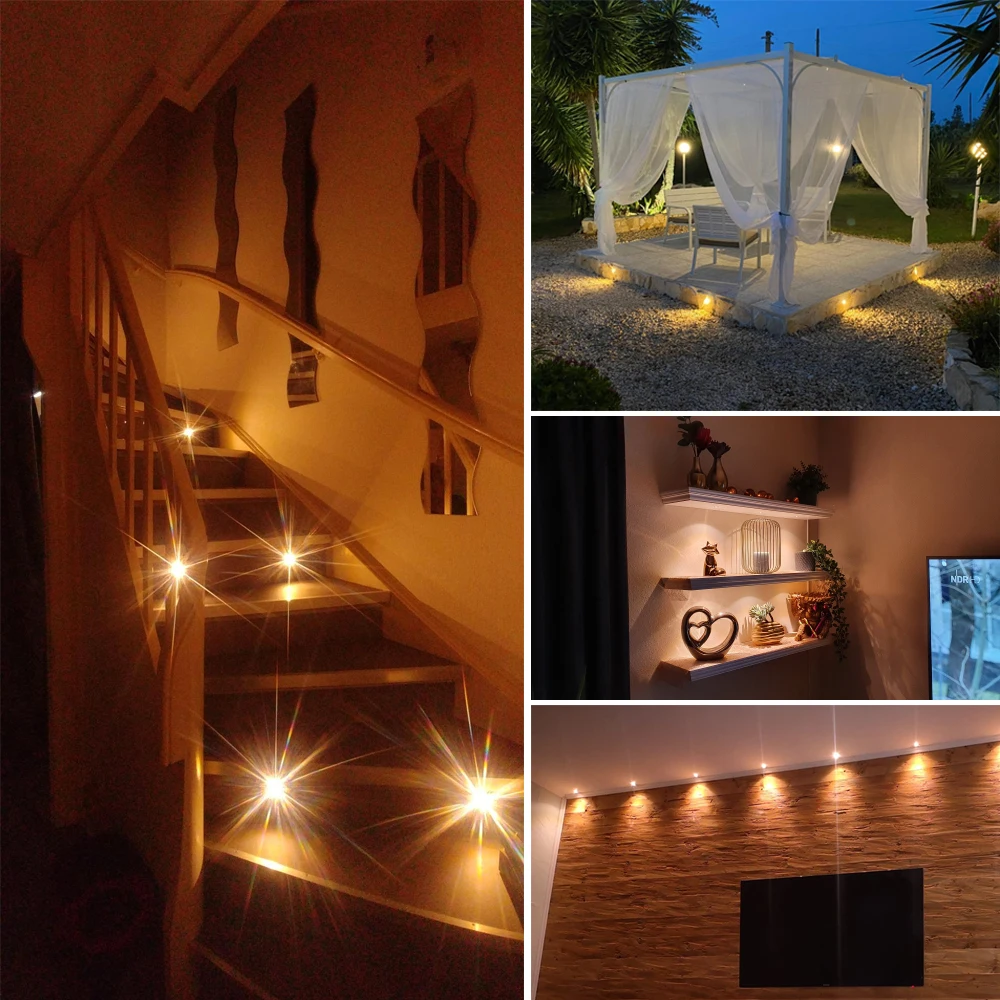 LED Downlight with Remote Controller 1W Dimmable Ceiling Light Black White Silver Shell Spotlight Stair Cabinet Light