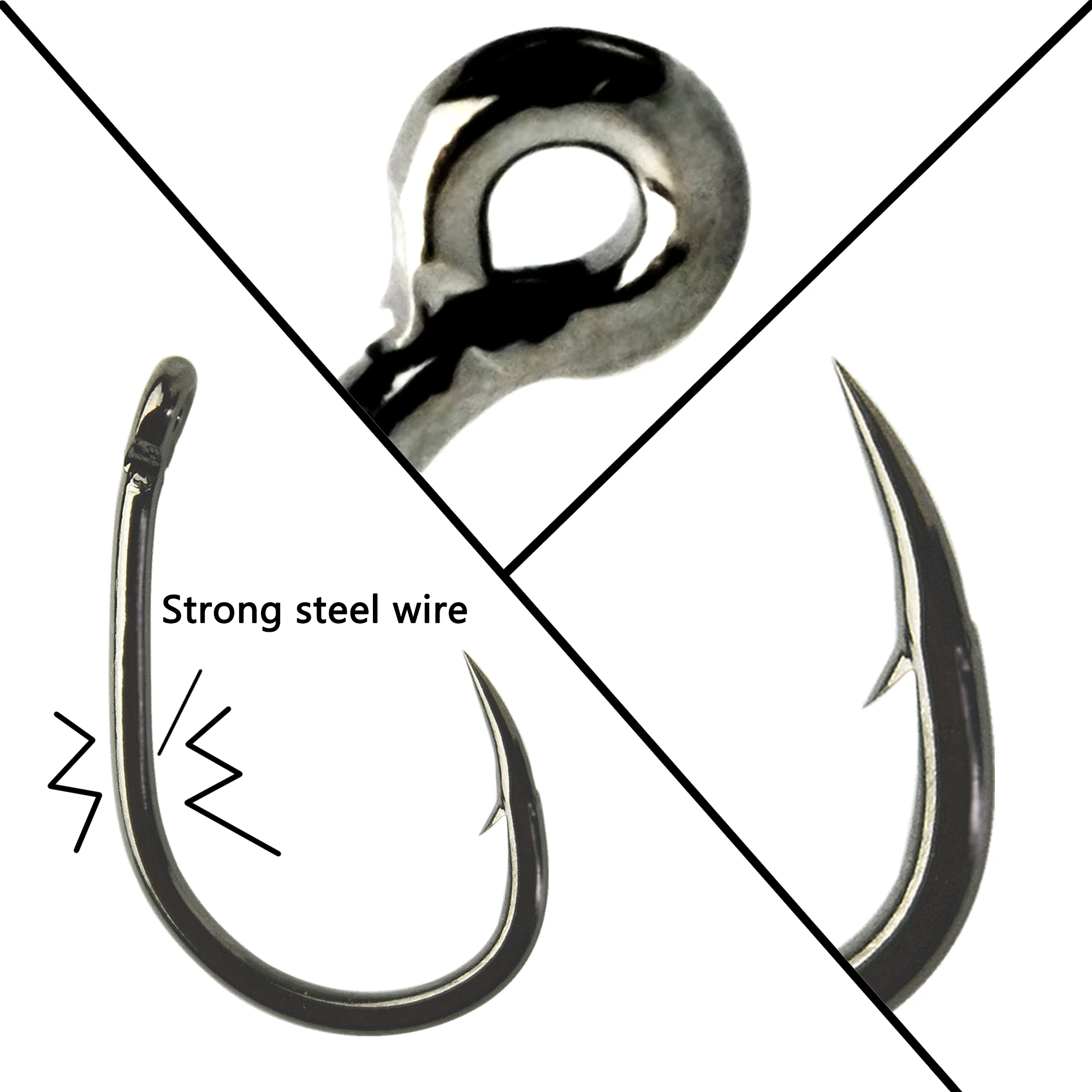 3 pack high carbon steel carp Hooks high strong fishing fishhooks with size 2#-8# for zig rig carp fishing accessories