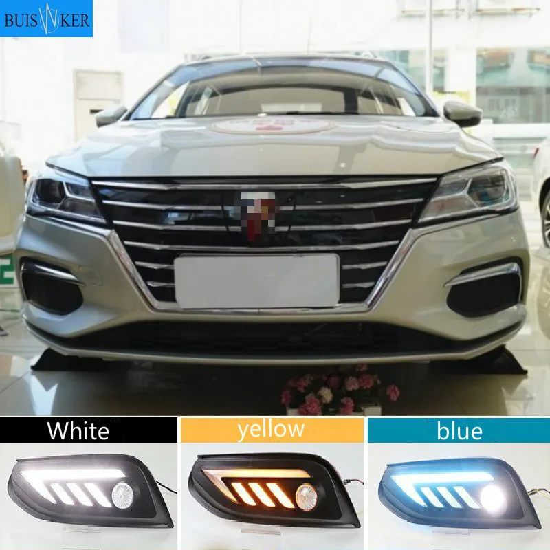 

For Roewe Ei5 2019 2020 Daytime running lights LED DRL Fog lamp driving lights with Yellow Turn Signal Function