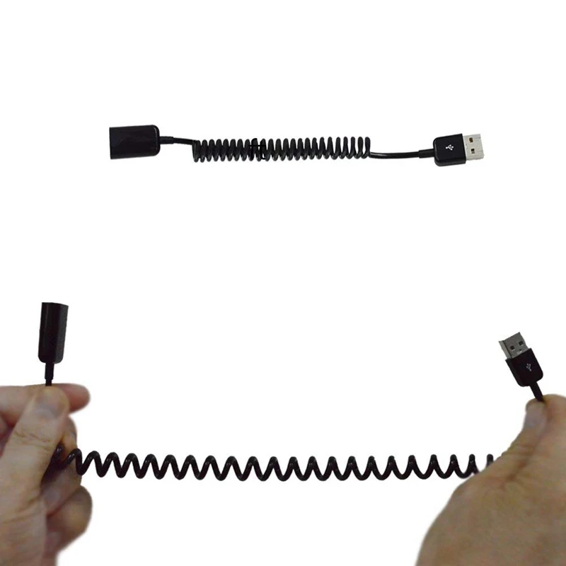 Tăng-Xoắn Ốc Dạng Cuộn USB Một Nam Một Nữ Adapter Bộ Chuyển Đổi Cáp 1M 3FT