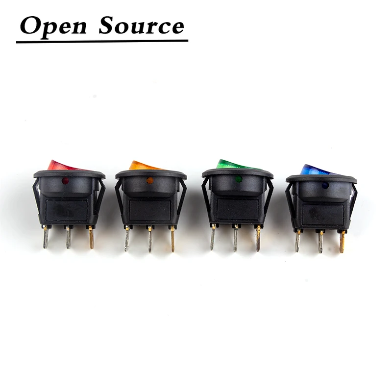 4Pcs 12v Led Switch 16A 12V Light Switch Power Switch Car Button Lights ON/OFF 3pin Round Rocker Switch