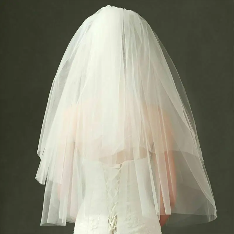 Tulle Wedding Dress Veils Fluffy White Mesh Multi Layers Bridal Hair Veil Comb