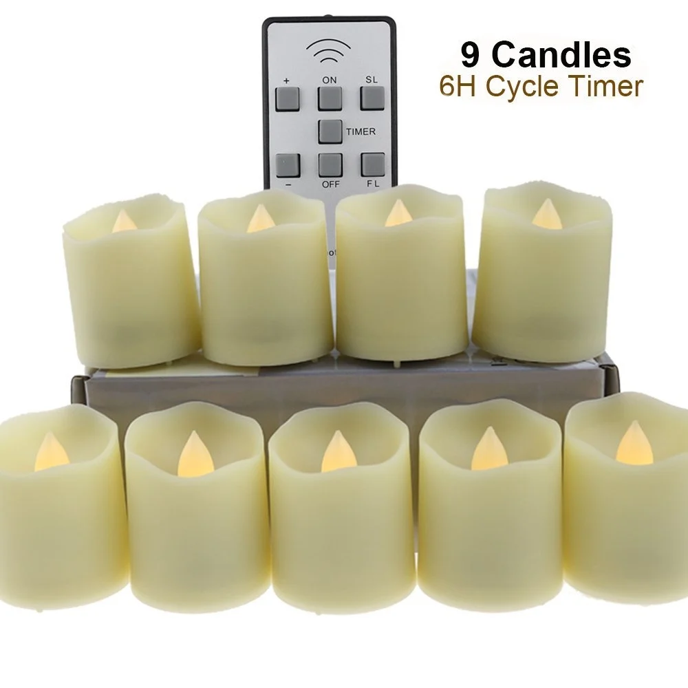 LED Tealights Candles Remote Control Timer Flameless Flickering Votive Candles Include Battery Operated Wedding Home Decorations