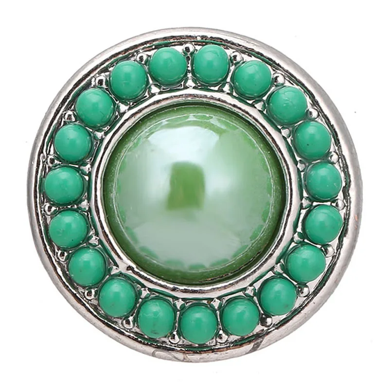 KZ3578 New Round beads style simple 18MM snap buttons fit DIY 18MM snap bracelet snap jewelry Christmas Gift