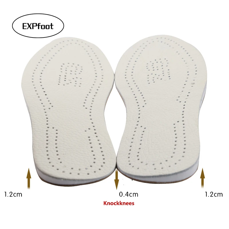 EXPfoot Genuine leather Knockkne foot care Pronation orthotic silicone gel heel cushion insole shoes pad feet sole man and women